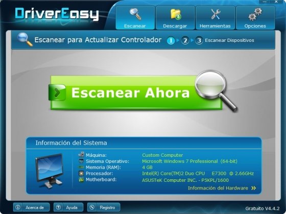 Actualizar drivers o controladores con DriverEasy
