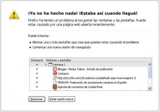Cuelgue de Firefox
