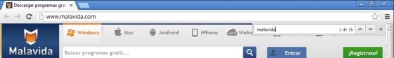 Atajo de teclado para accesos directos en páginas de Google Chrome