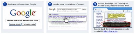 tutorial de uso de la extensión Google Quick Scroll