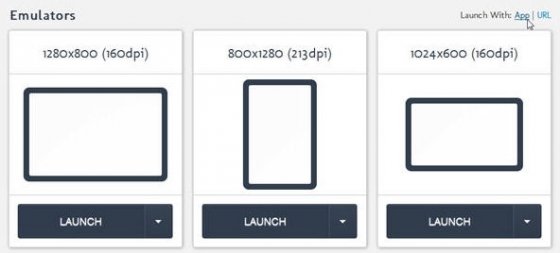 Selección de la resolución del emulador de Android