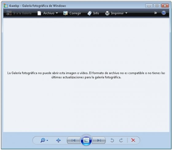 Error al abrir WebP