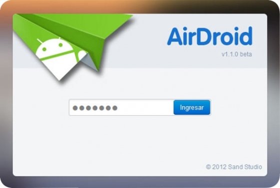Introducción de código de acceso a la web de AirDroid