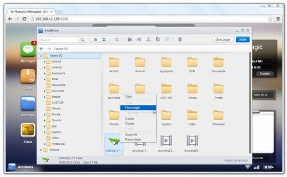Explorador de archivos de AirDroid