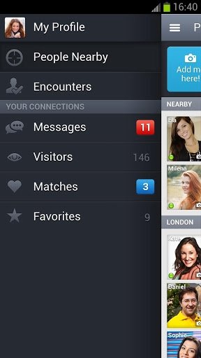 Aplicación de Badoo como una de las mejores aplicaciones de redes sociales para utilizar con Android