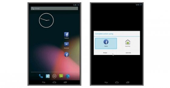 Ventana para lanzar Facebook Home