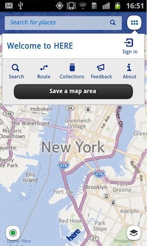 Mapas de Nokia HERE Maps offline