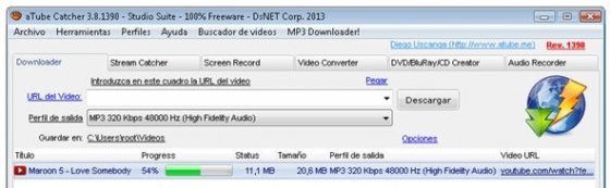 Descarga y conversión a MP3 del vídeo en proceso