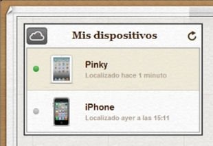 Listado de dispositivos con la función Buscar mi iPhone activa