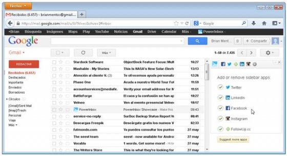 Activar la integración de las distintas redes sociales