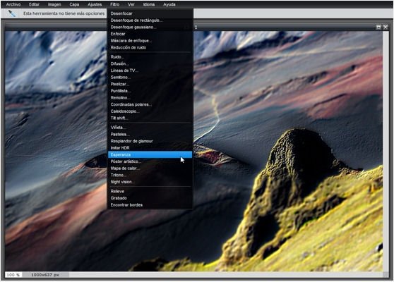 Filtros de Pixlr editor Advanced para aplicar sobre las imágenes