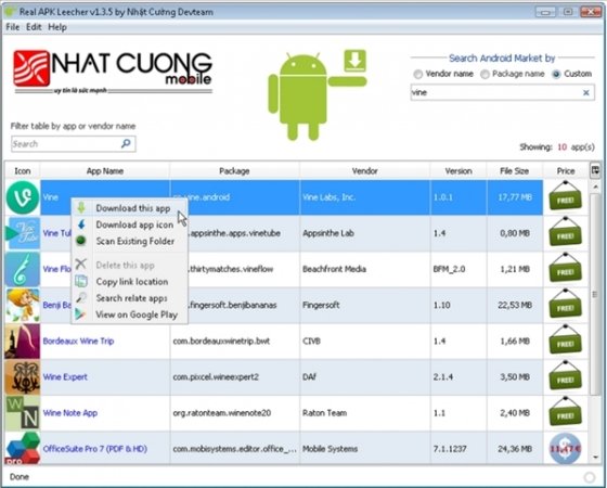 Buscar APK desde Google Play