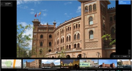 Las Ventas en una imagen de Panoramio disponible desde el menú Exploración