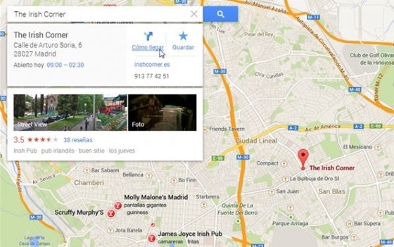 Localización de un pub en madrid