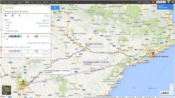 Modo cómo llegar de Google Maps