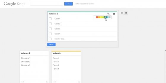Crear listas de tareas online con Google Keep