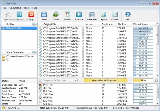 Informe de archivos duplicados con Dup Scout
