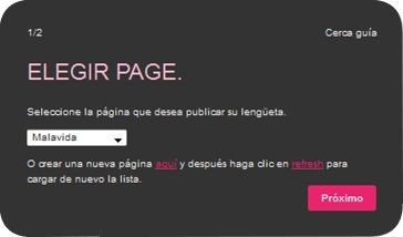 elegir página para la nueva pestaña y nombre