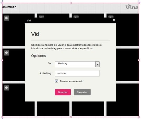 Insertando un feed de Vine en la página de Facebook