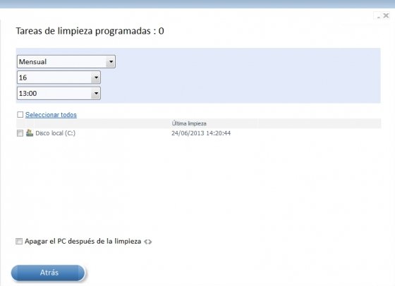 Programación de la limpieza de datos con PrivaZer