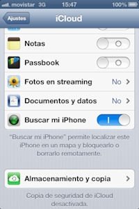 Activación de la función Buscar mi iPhone en iOS