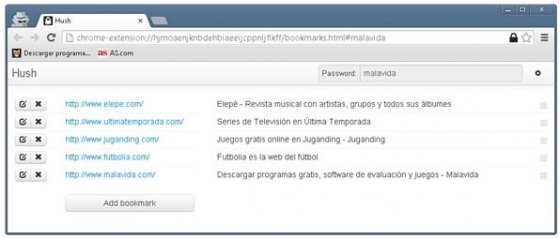 Listado interno de marcadores protegidos