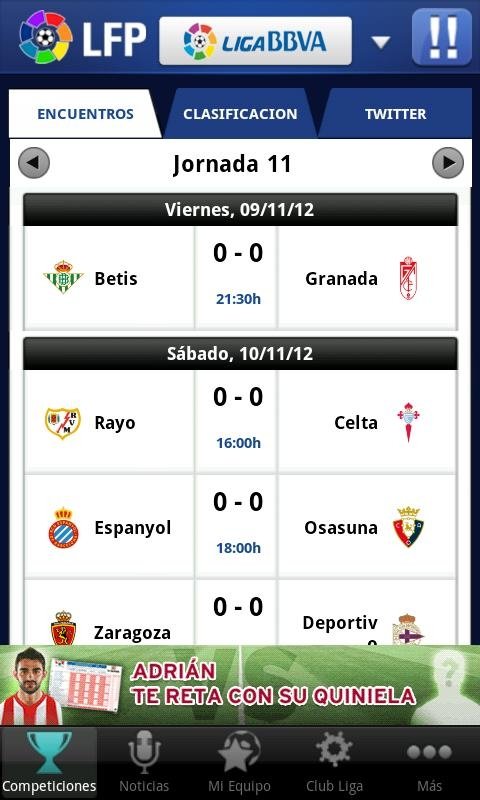 Liga BBVA es la aplicación de la Liga Española de Primera División para Android e iPhone