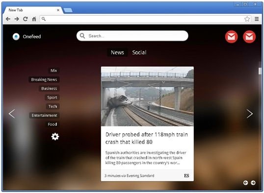 Sección dedicada a las noticias, las suscripciones RSS y la actividad de redes sociales