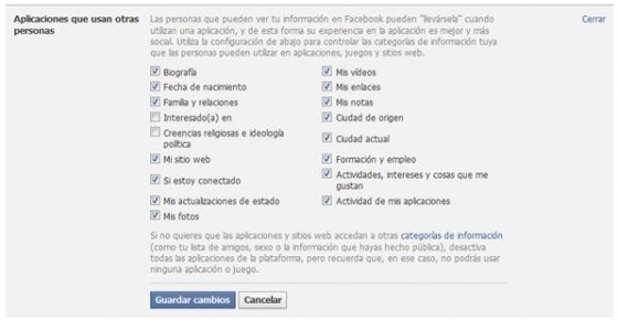 Selecciona qué información personal se muestra en aplicaciones