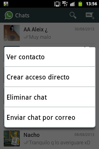 Enviar por correo las conversaciones de WhatsApp