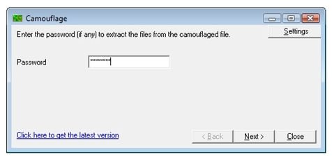 Introducción de una clave de seguridad para descamuflar el archivo oculto