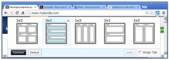 Plantillas ya creadas de Tab Resize