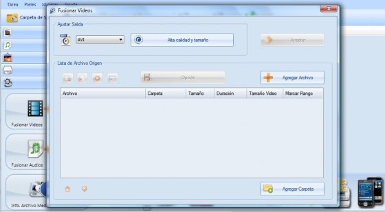 Ventana emergente de Format Factory para escoger archivos de vídeo