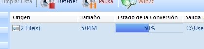 Tarea en proceso en la fusión de vídeos con Format Factory