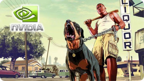 Montaje promocional de GTA5 y NVIDIA