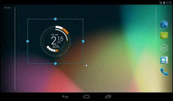 Pantalla de Home con el widget recién creado