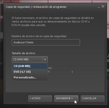 Elige entre el formato CD o el formato DVD