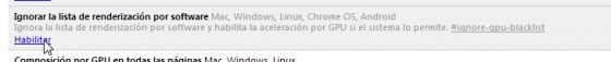 Ignorar lista de renderización por software
