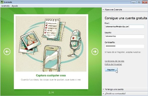 Registro Evernote