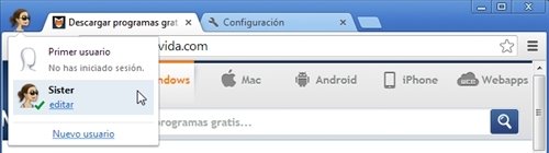 Cambiar nuevo usuario Chrome
