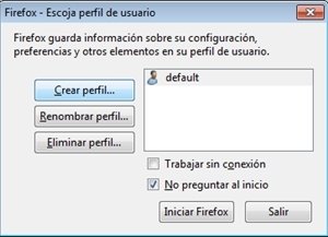 Crear perfil en Firefox