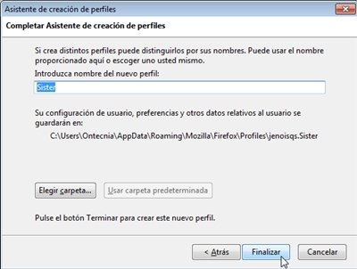 Asistente creación de perfiles Firefox