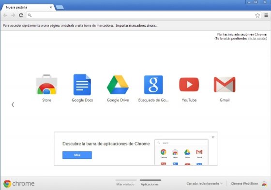 Antigua Nueva pestaña de Google Chrome