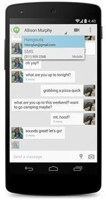Captura de pantalla del nuevo Hangouts