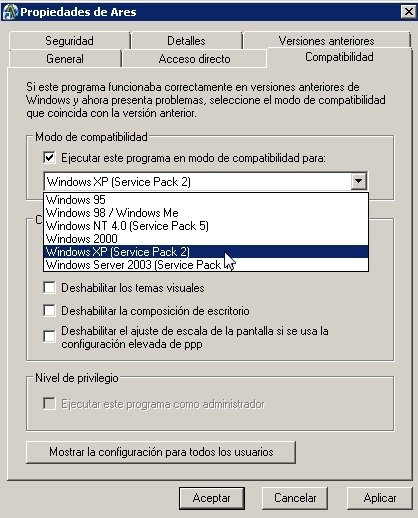 Solución de problemas de coneción con el modo Windows XP
