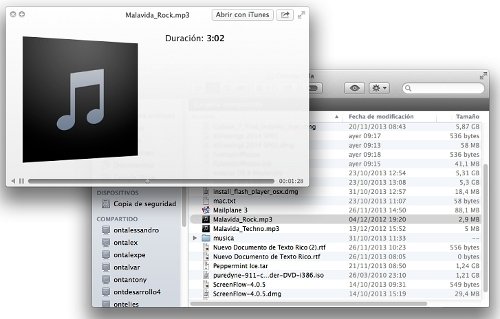 Activación de Quick Look en Mavericks con botón derecho