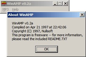 La primera versión de Winamp fue la 0.2a