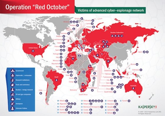 Mapa de las víctimas de Octubre Rojo