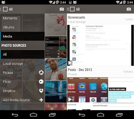 CyanogenMod GalleryNExt en acción