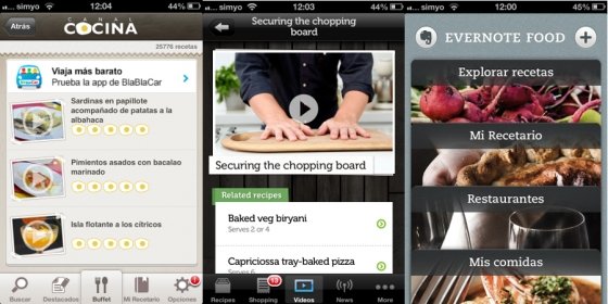 Aplicaciones para preparar comida con iPhone